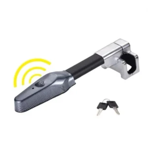 Car alarm steering lock