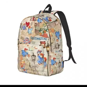 Britain Paddington Brown Bear Backpack for Men Women Student Hiking Travel Daypack Cute Movie Cartoon College Shoulder Bag Gift