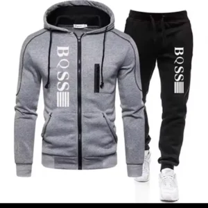 Fashion Tracksuit Men Suit Autumn New Zipper Cardigan Jacket+Sweatpants Stripe Running Fitness Basketball Jogging 2 Piece Set